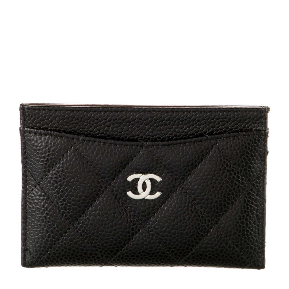 CHANEL CLASSIC CARD HOLDER CASE CAVIAR Grained Calfskin SHW Black - Picture 2 of 10